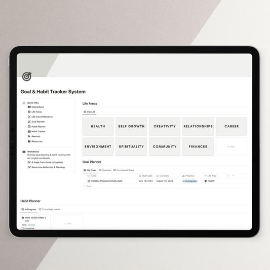 Goal & Habit Tracker System Notion Template