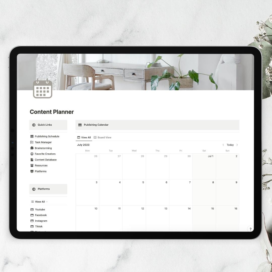 content planner notion template