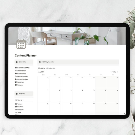 content planner notion template