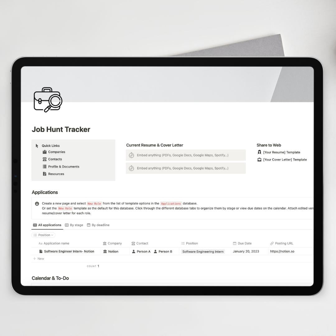 Job Hunt Tracker Notion