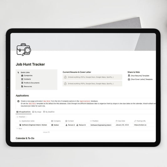 Job Hunt Tracker Notion