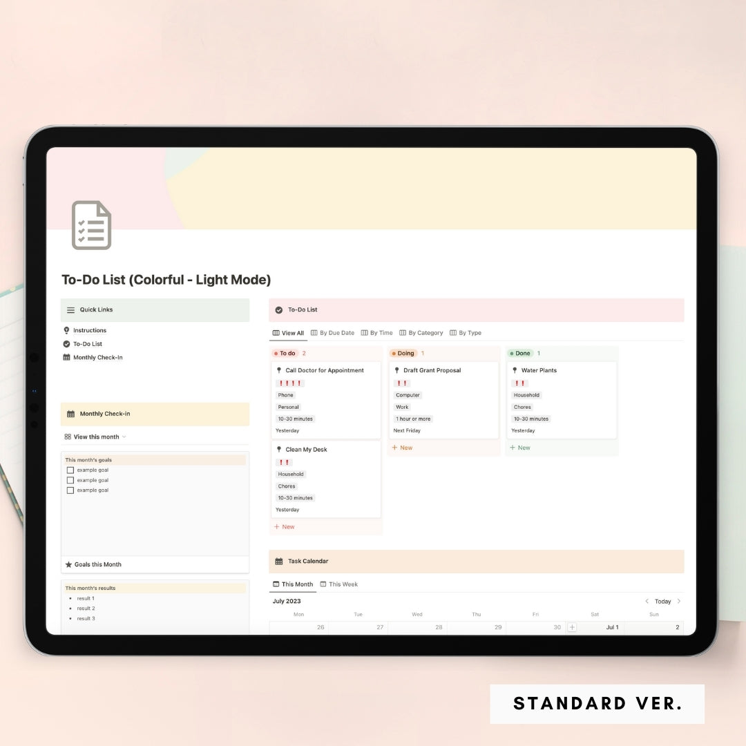 to-do list notion template