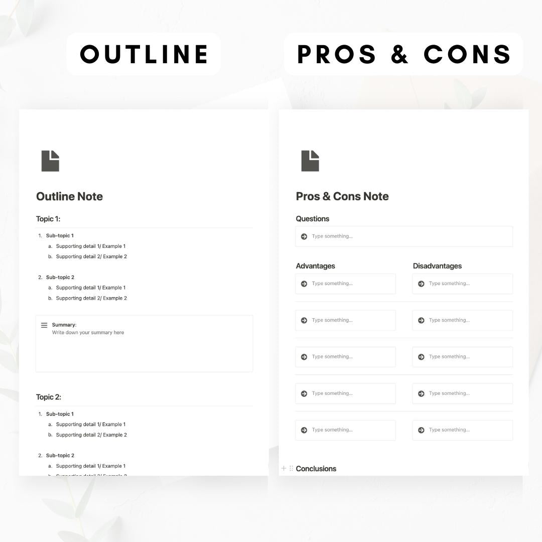 Note-Taking Bundle + AI Notion Template