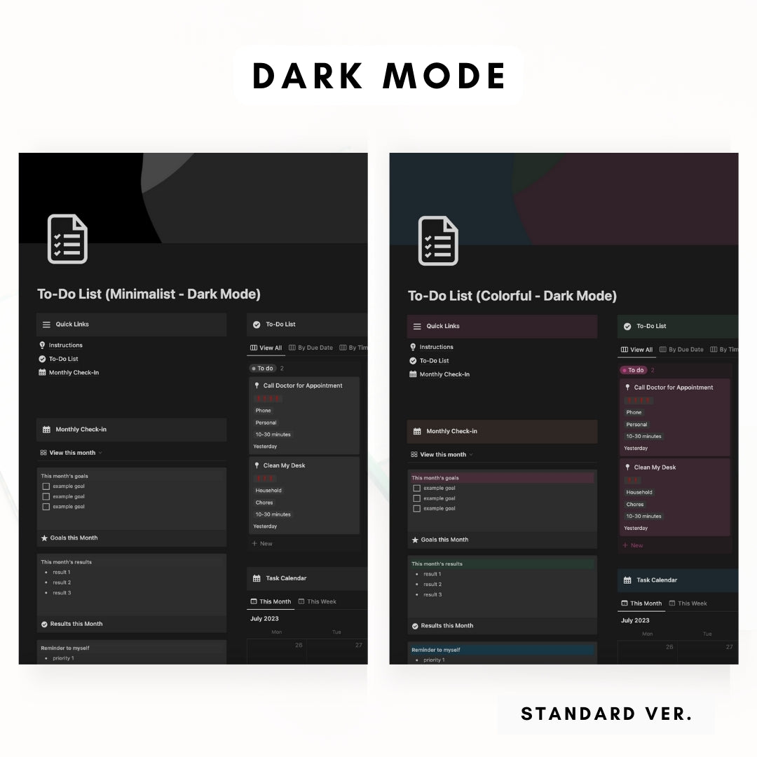 to-do list notion template