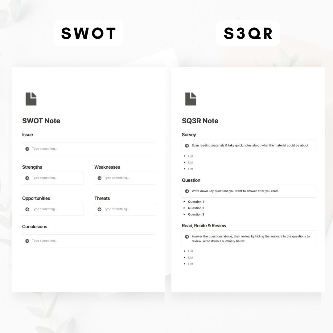 Note-Taking Bundle + AI Notion Template