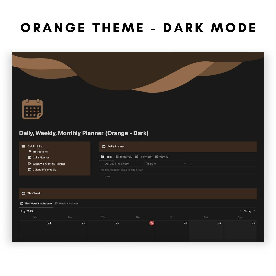 Daily, Weekly, Monthly Planner Notion Template