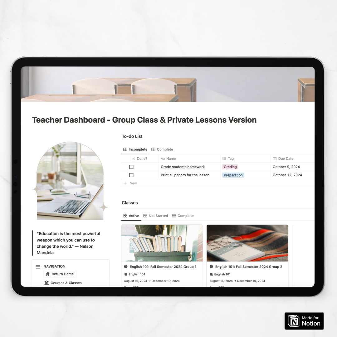 ULTIMATE Teaching Dashboard Notion Template - – The Organized Notebook