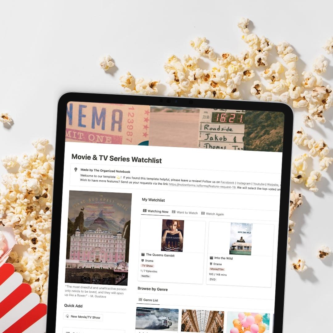movie and tv watchlist notion template