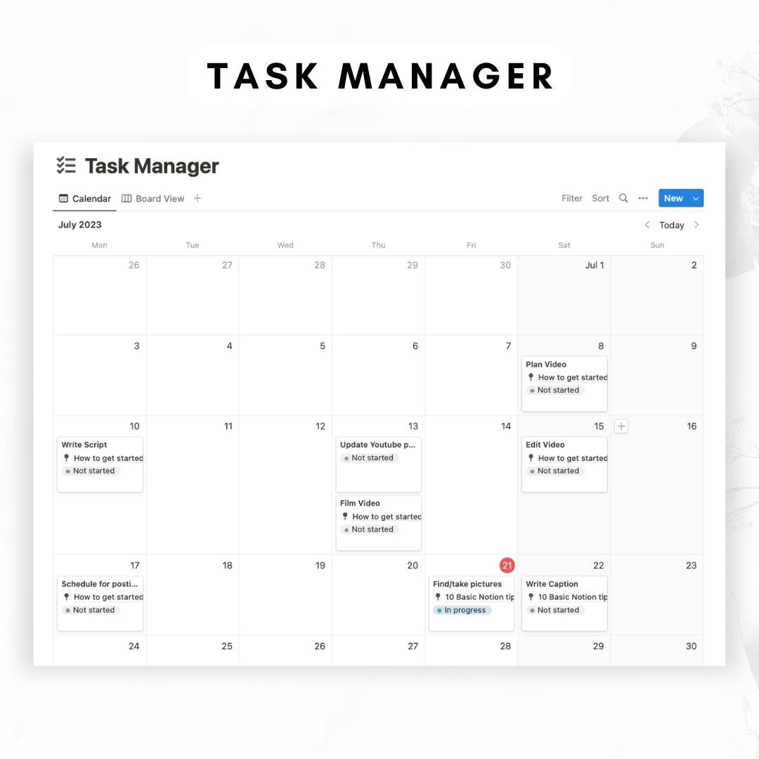 content planner notion template