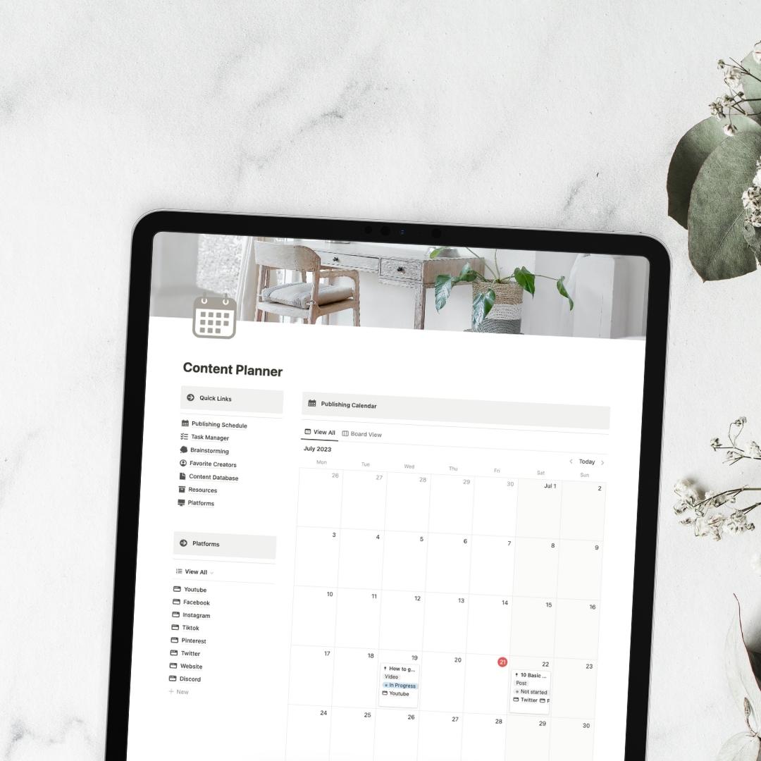 content planner notion template
