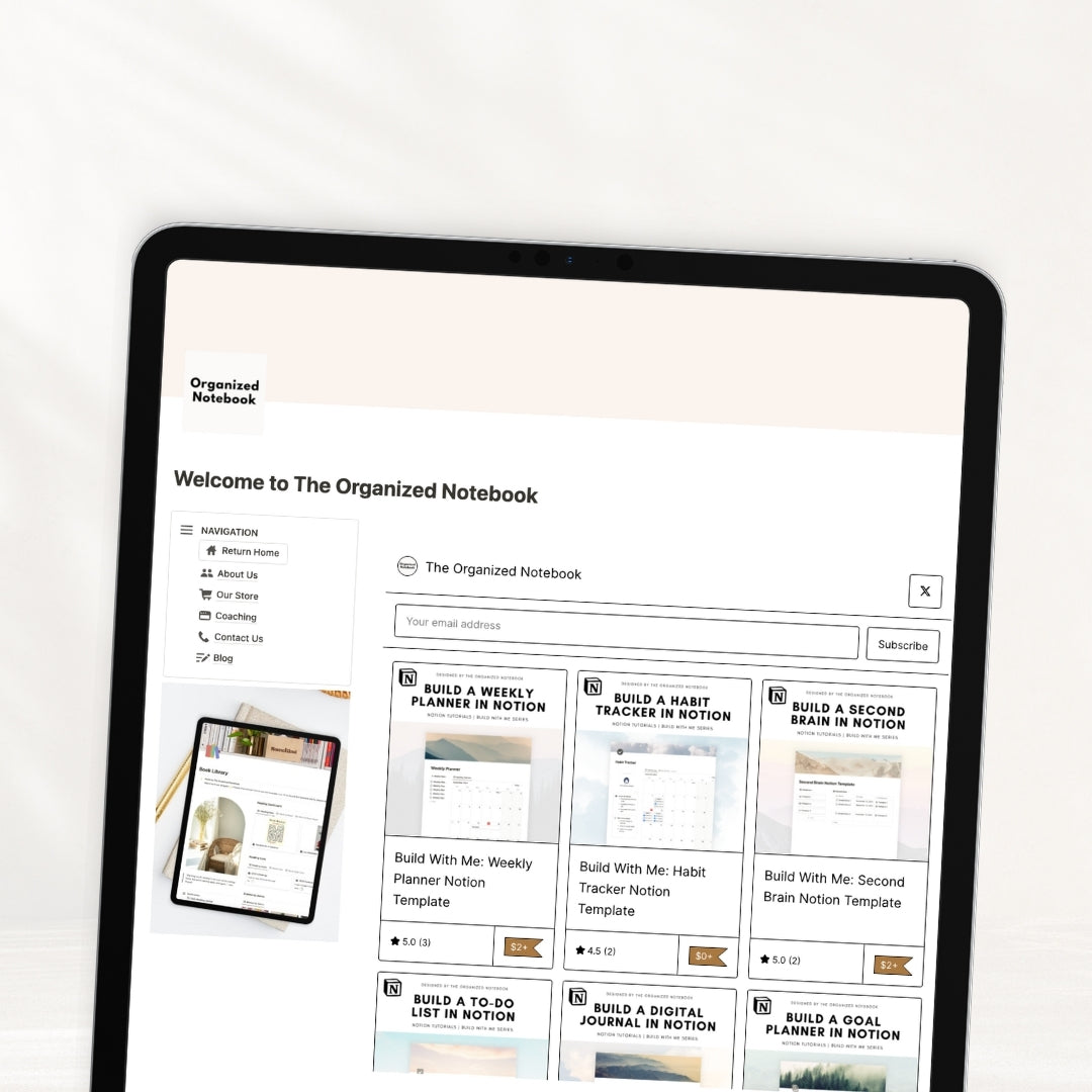 Notion website template