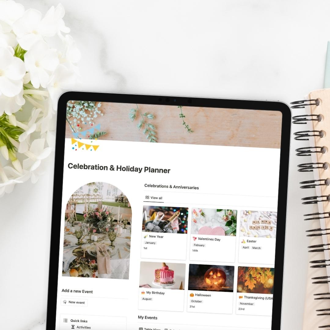 notion celebration and holiday planner