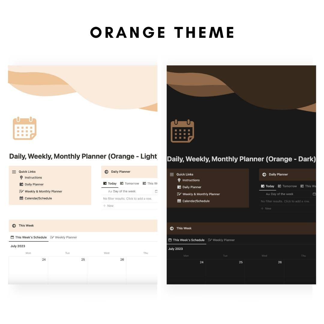 Daily, Weekly, Monthly Planner Notion Template
