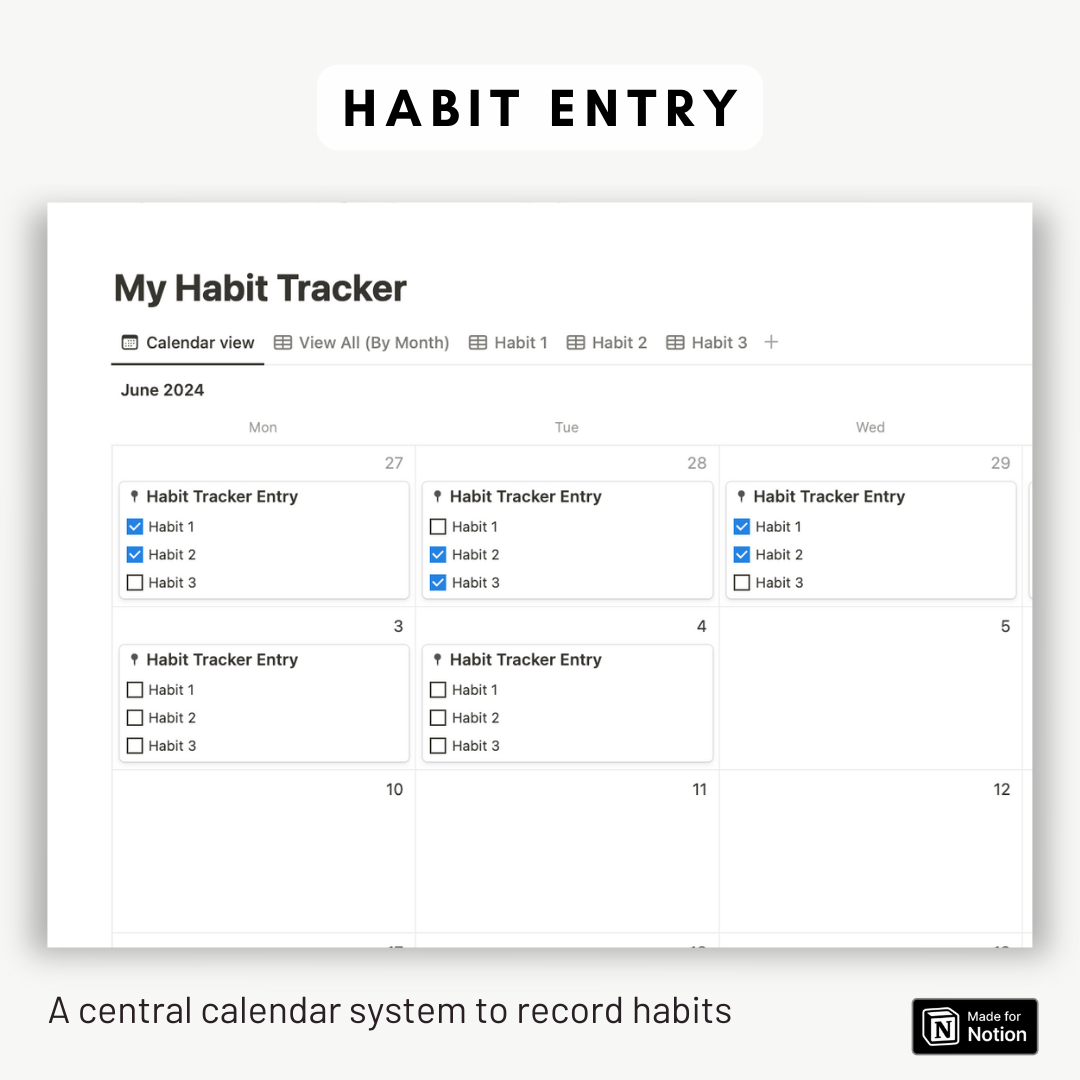 Simple Habit Tracker Notion Template