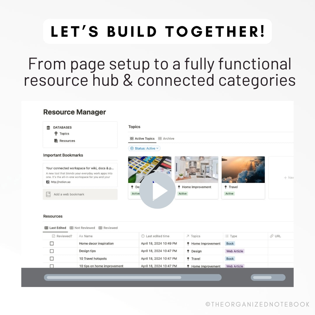 Notion Workshop: Build a Resource Hub (April 25th, 2024)