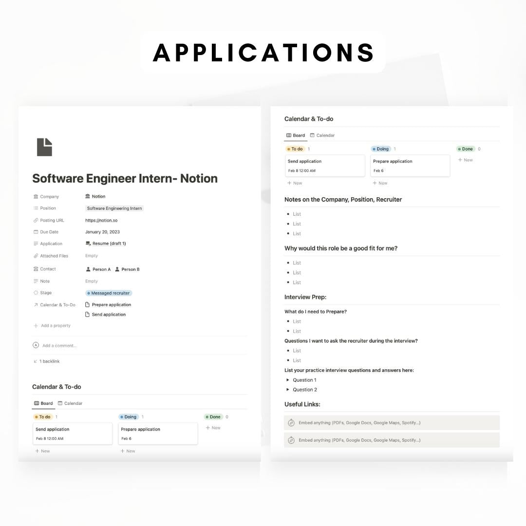 Job Hunt Tracker Notion