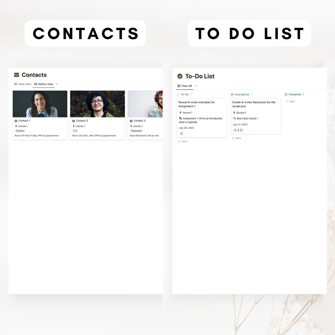 cottagecore student planner notion template