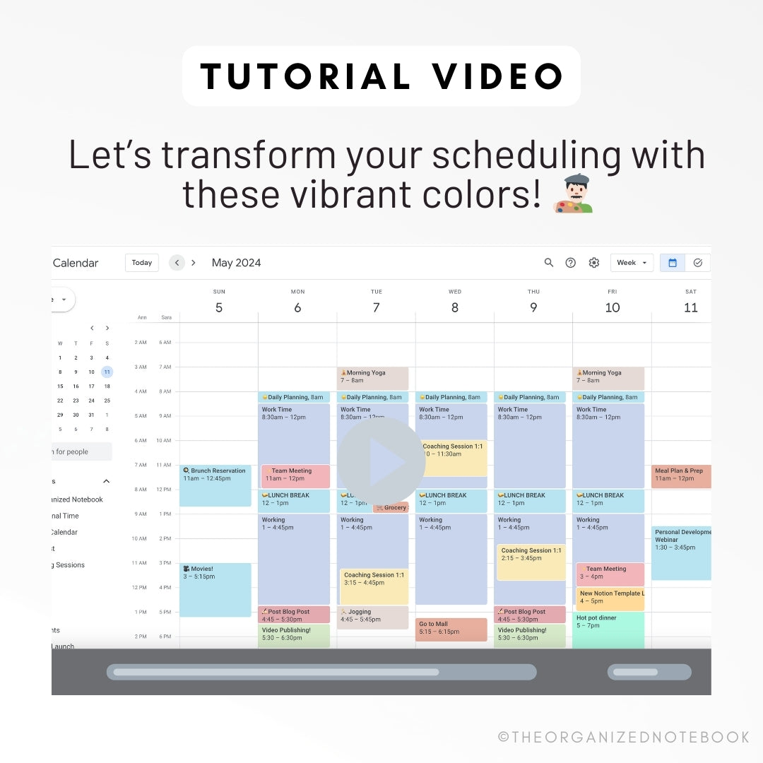 Google Calendar Color Schemes & Palette (with HEX Codes)