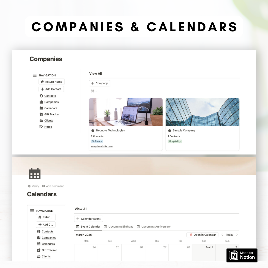 Personal & Business CRM Notion Template