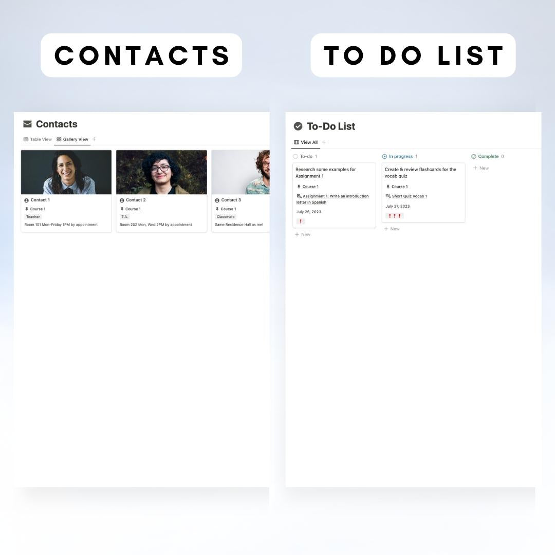 student planner notion template mountain theme