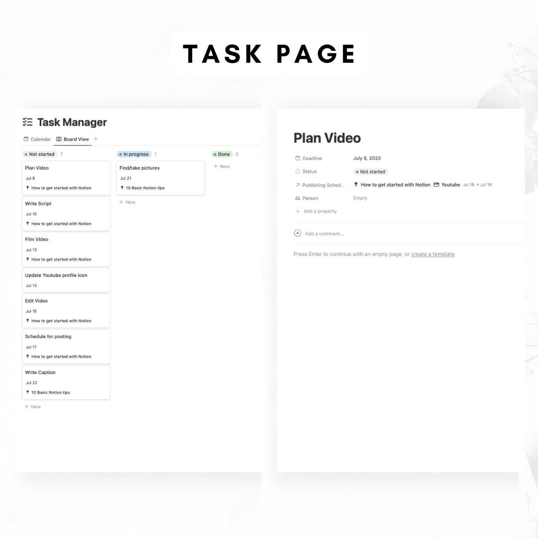 content planner notion template