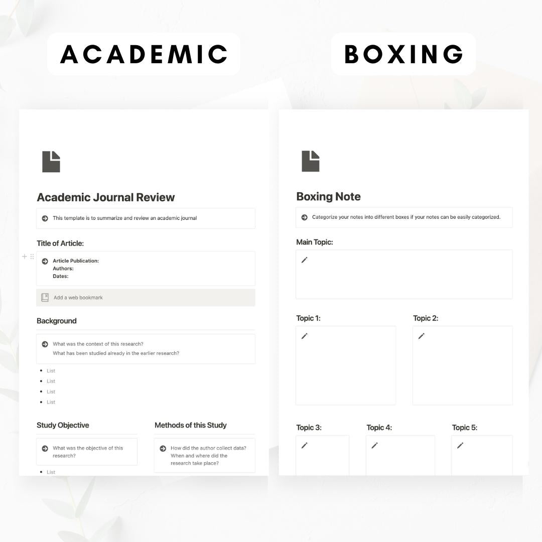 Note-Taking Bundle + AI Notion Template