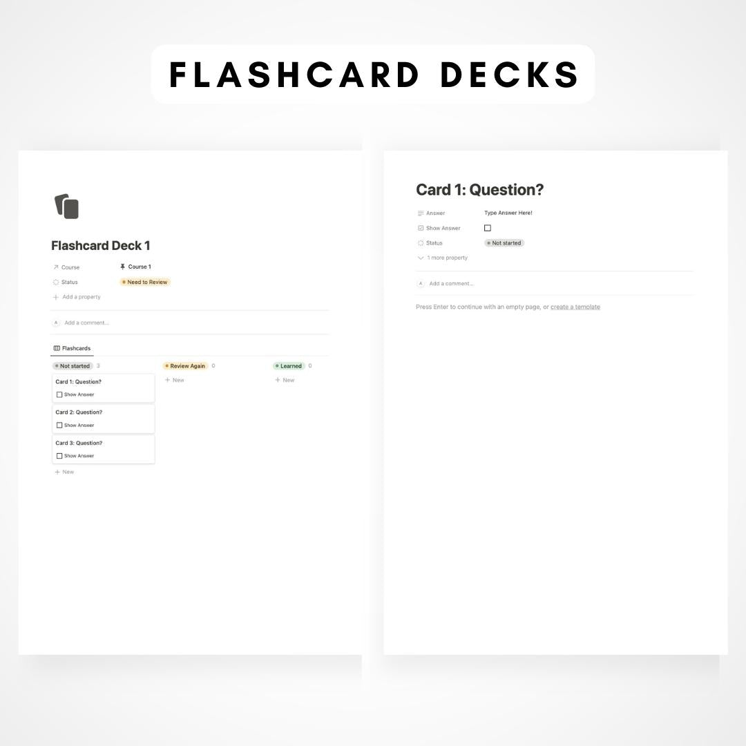 Minimal Notion Student Planner Template