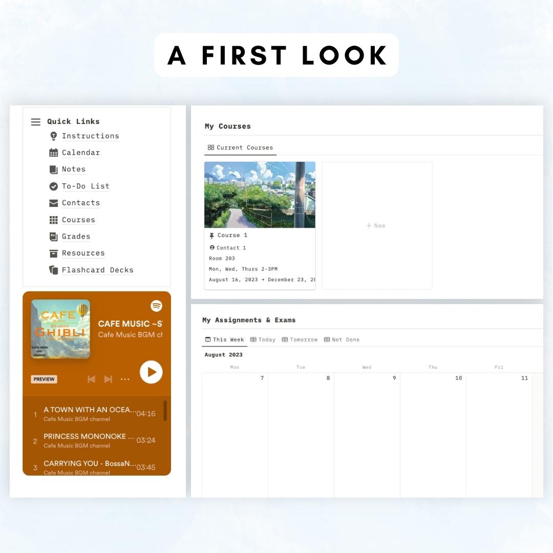 ghibli inspired student planner notion template
