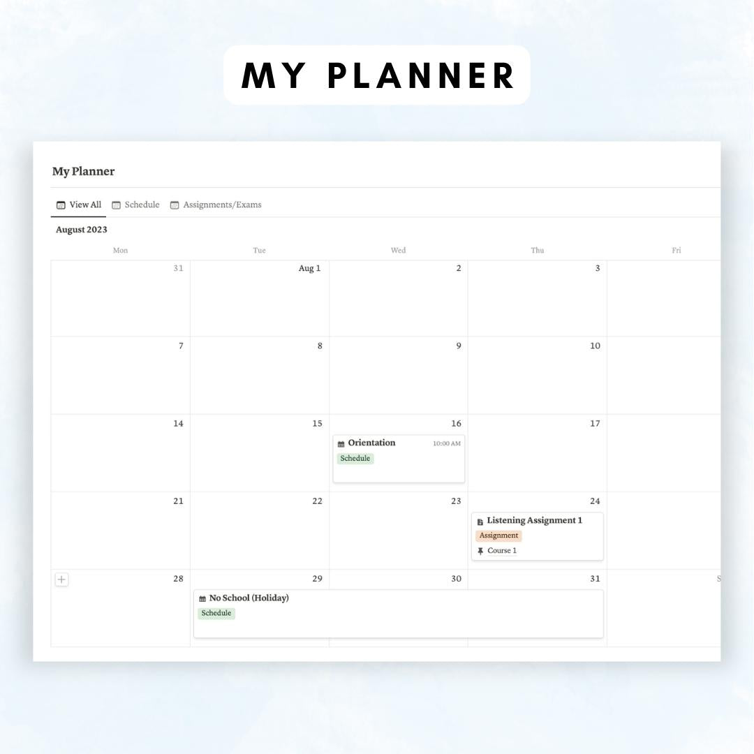 ghibli inspired student planner notion template