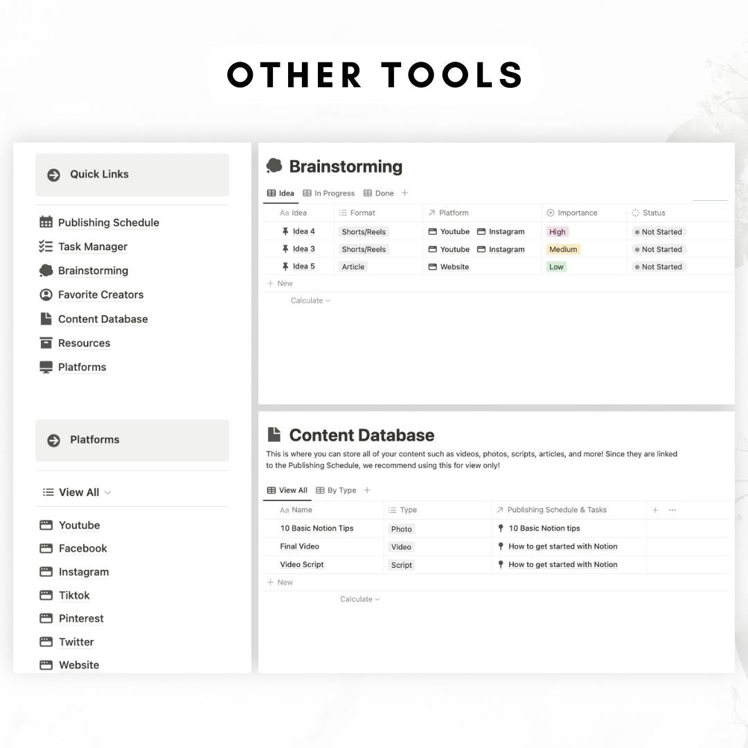 content planner notion template