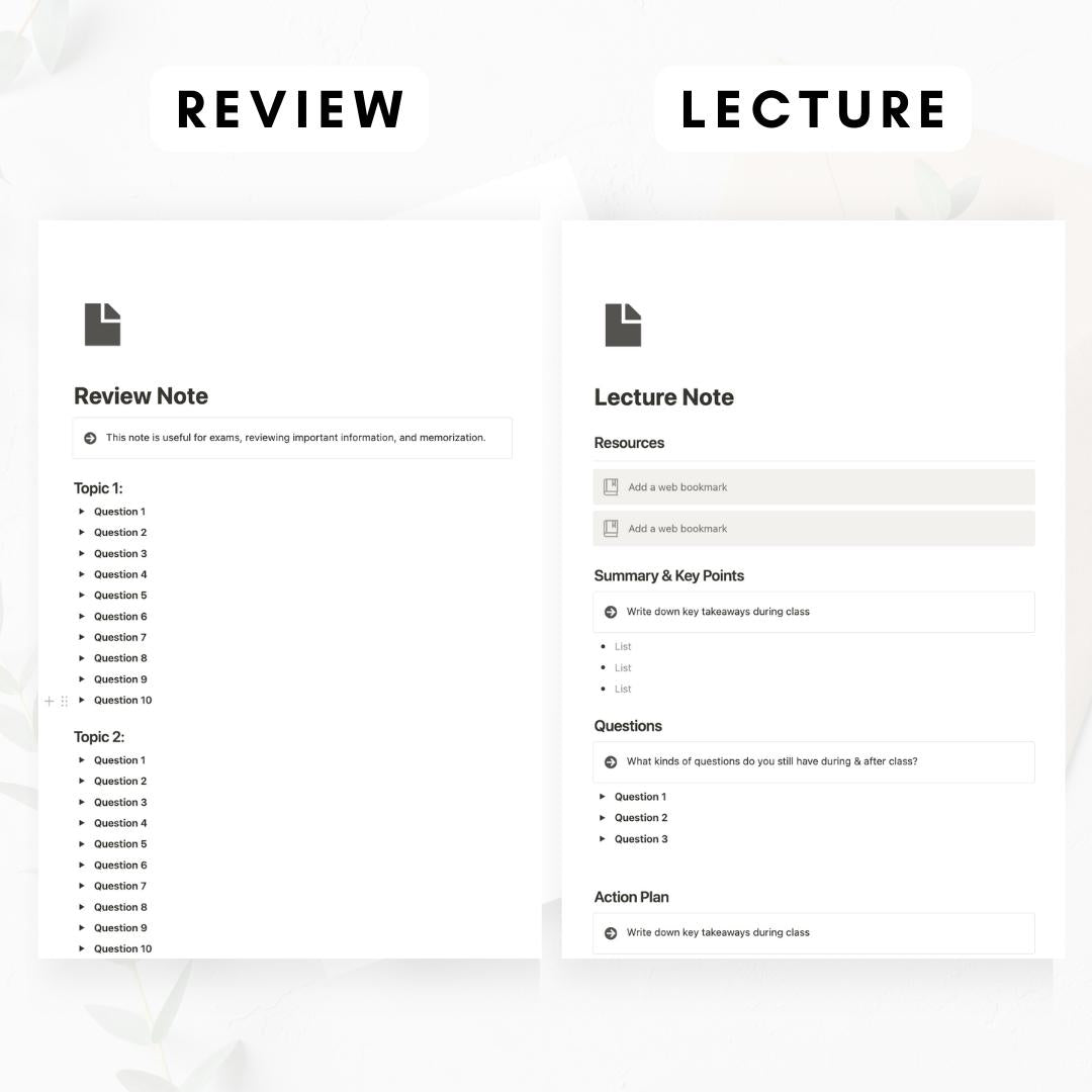 Note-Taking Bundle + AI Notion Template