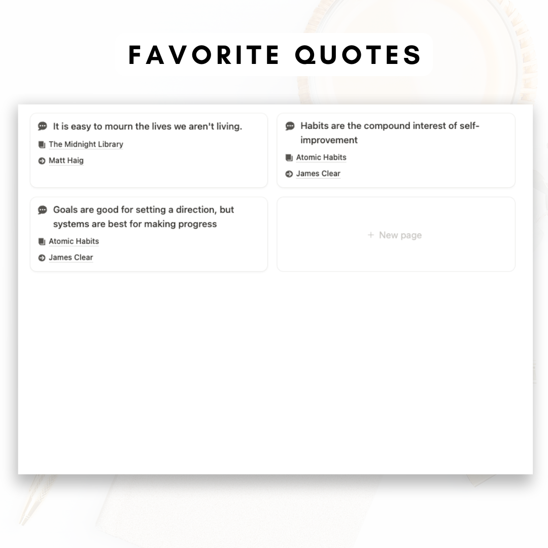 Book Library & Reading Journal Notion Template
