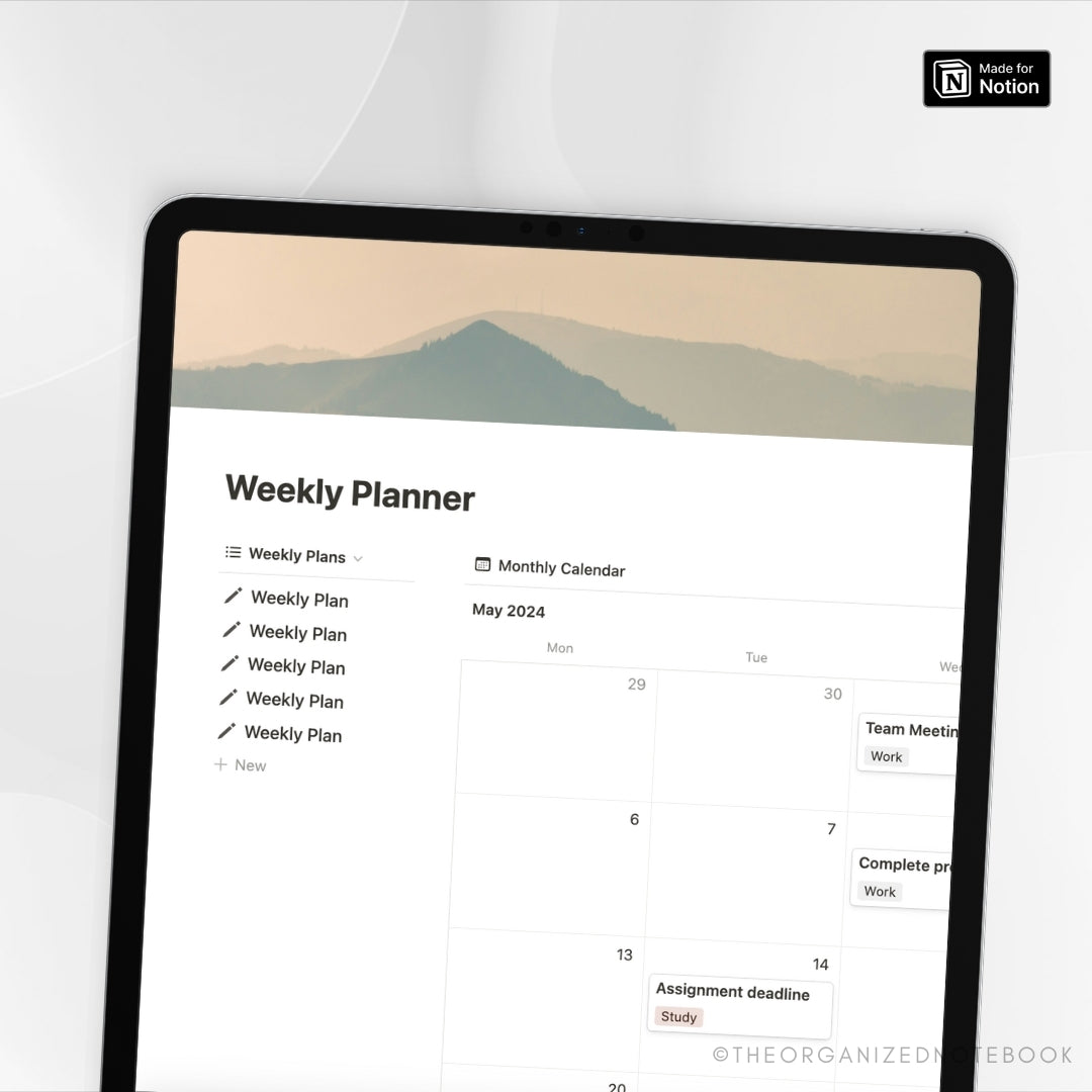 Weekly Planner Notion Template Lite
