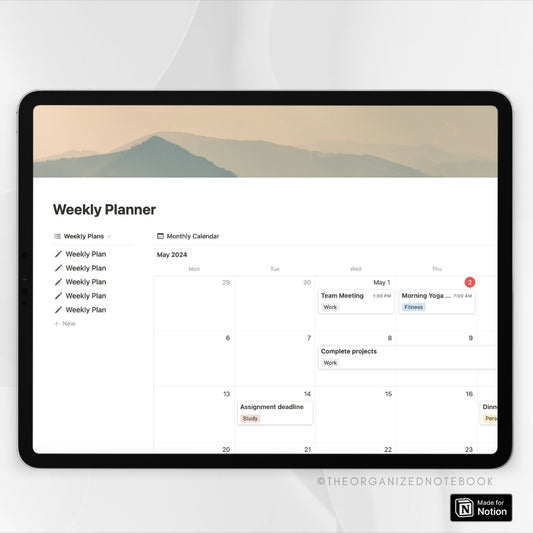 Weekly Planner Notion Template Lite