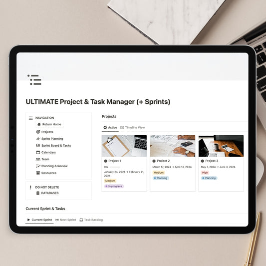 Ultimate Project & Task Manager Notion Template