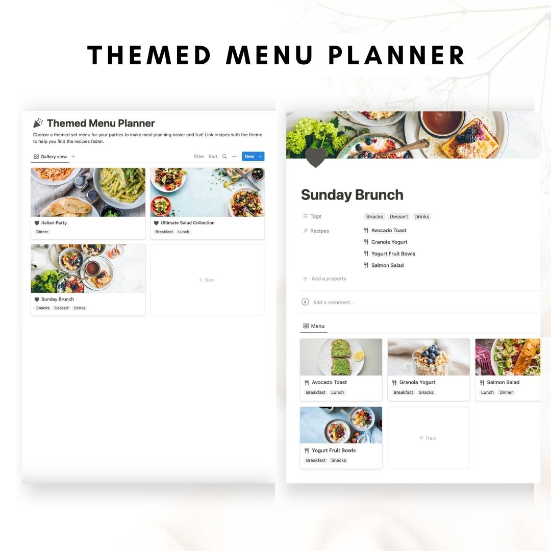 Notion recipe and meal planner