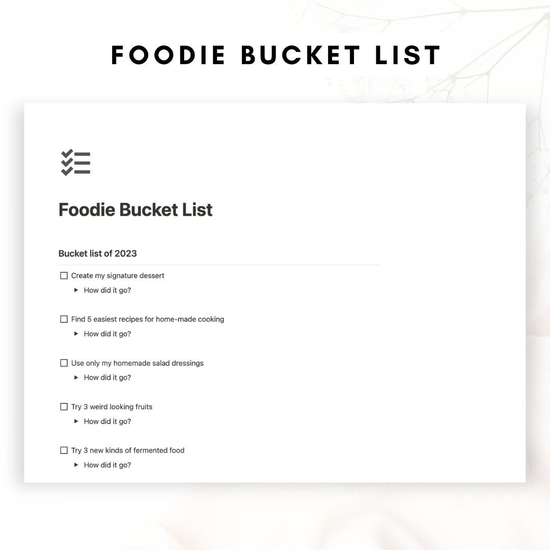 Notion recipe and meal planner