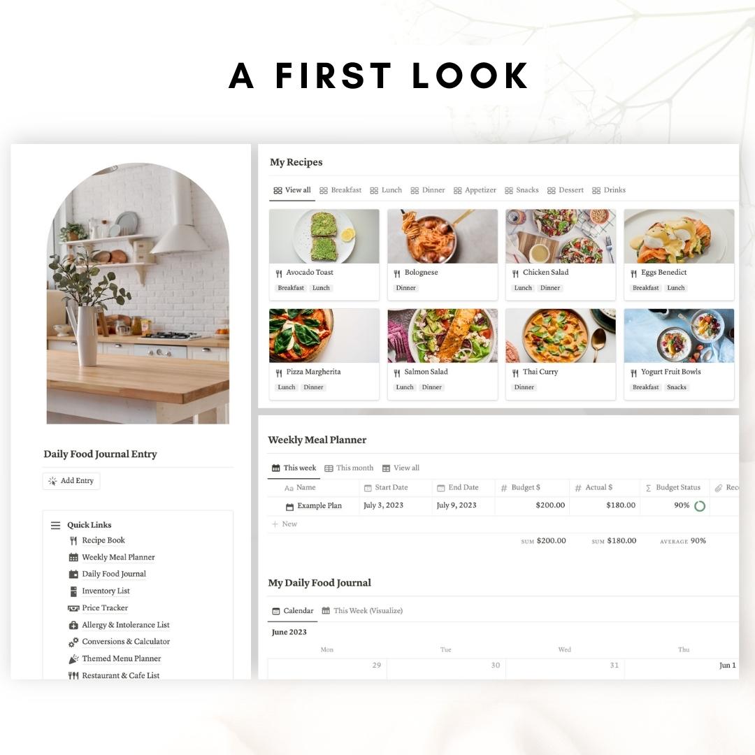Notion recipe and meal planner
