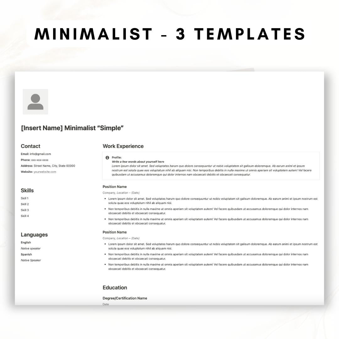 Resume and CV Notion Template Bundle