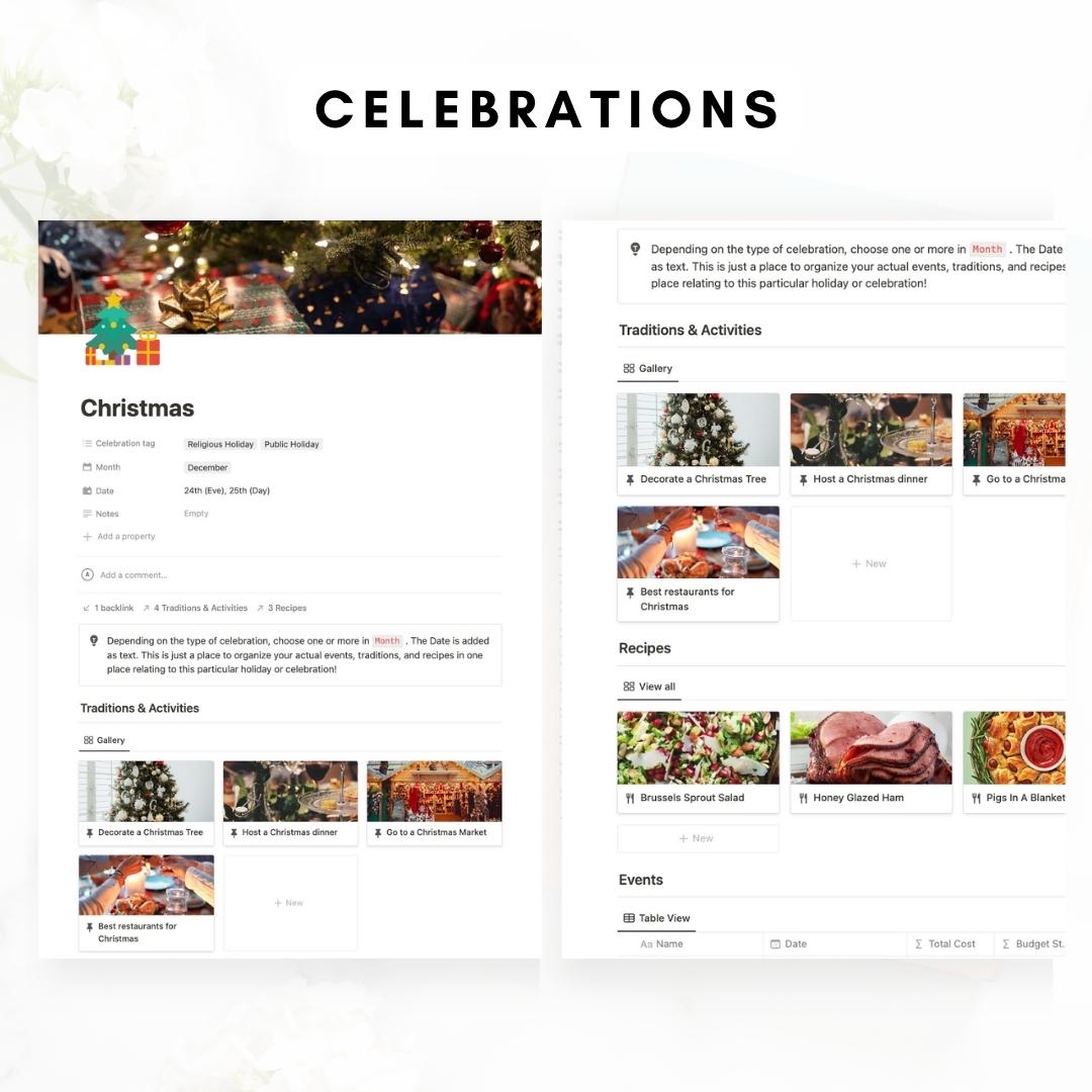 notion celebration and holiday planner