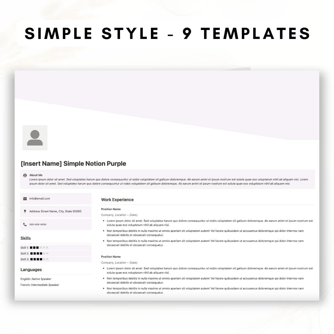 Resume and CV Notion Template Bundle
