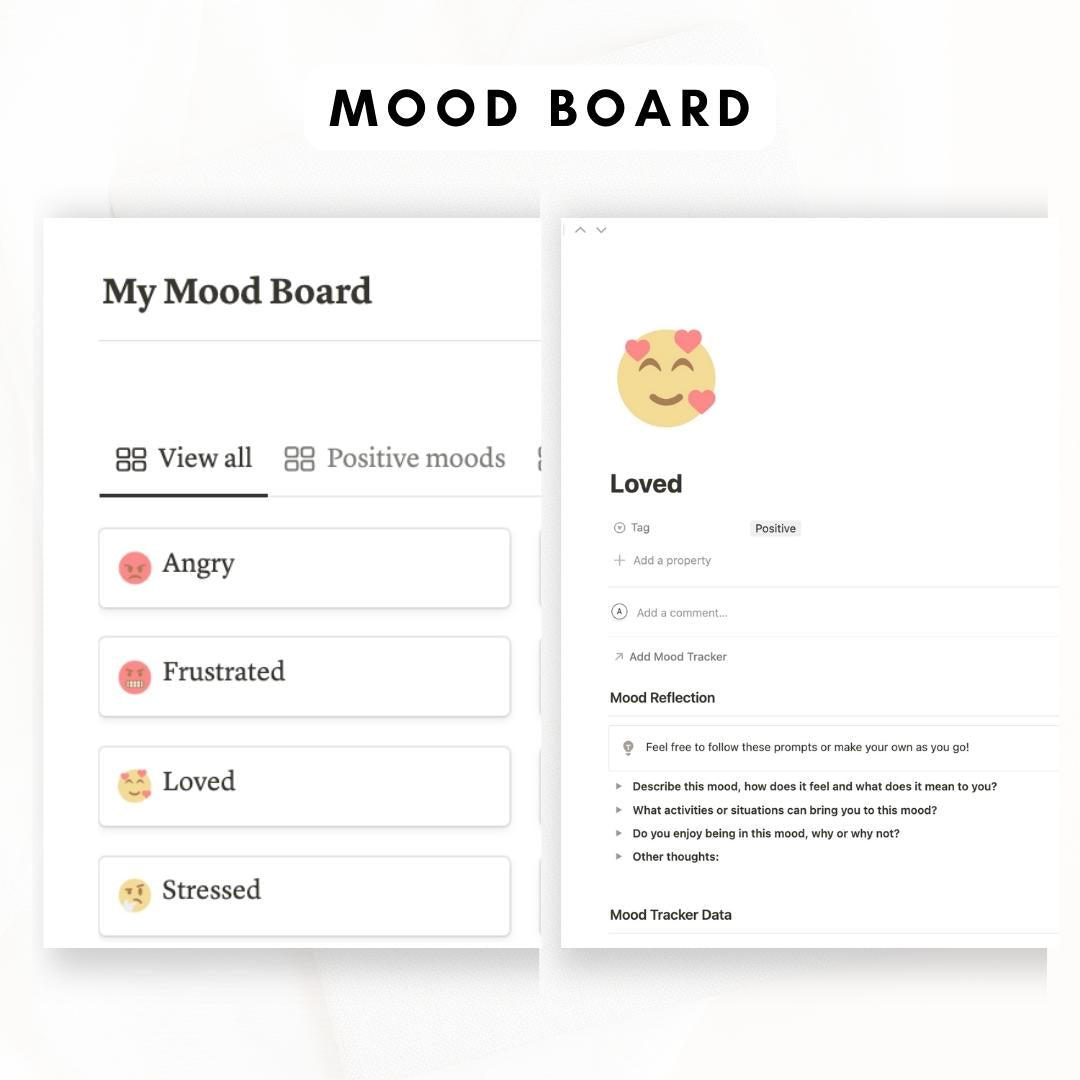 Mood Tracker and Journal Notion Template