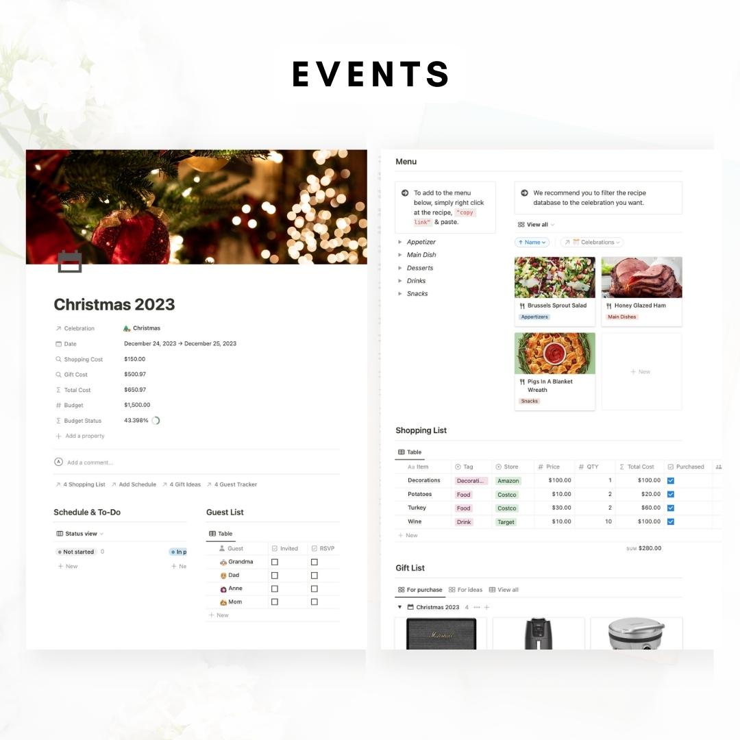 notion celebration and holiday planner