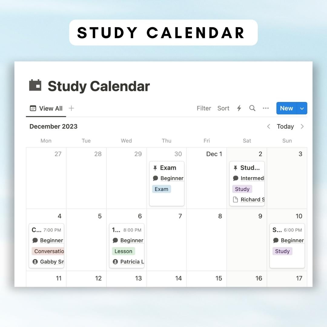 Language Learning Hub Notion Template