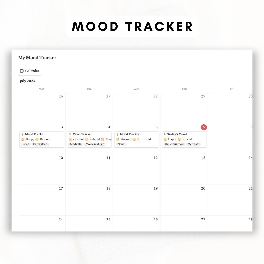 Mood Tracker and Journal Notion Template