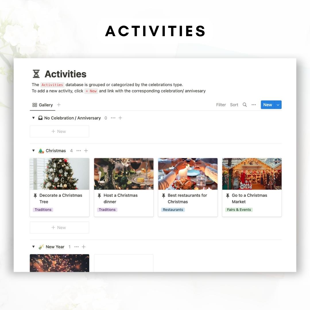 notion celebration and holiday planner