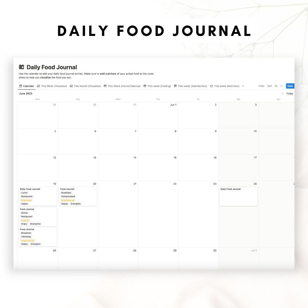 Notion recipe and meal planner