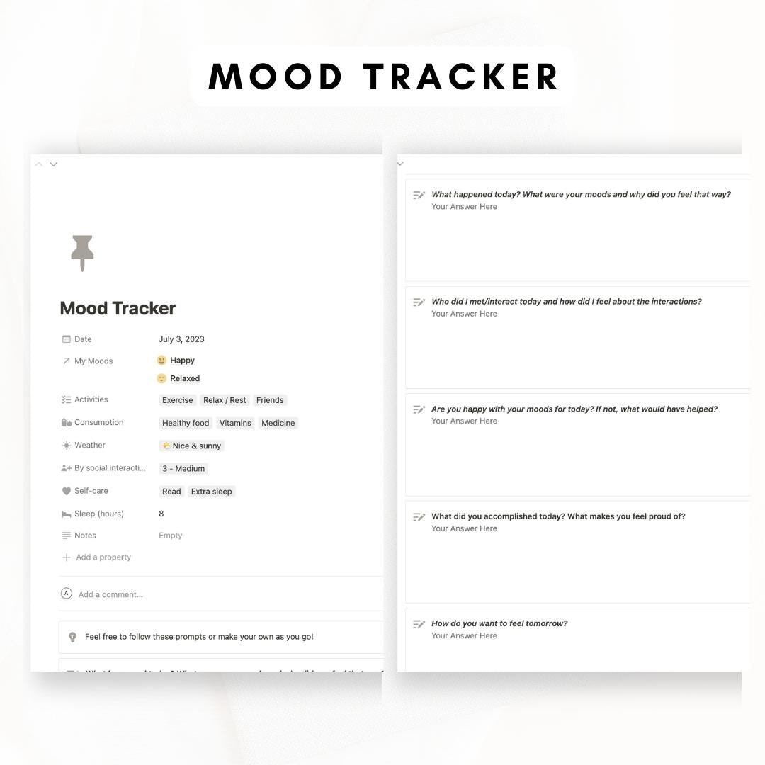 Mood Tracker and Journal Notion Template