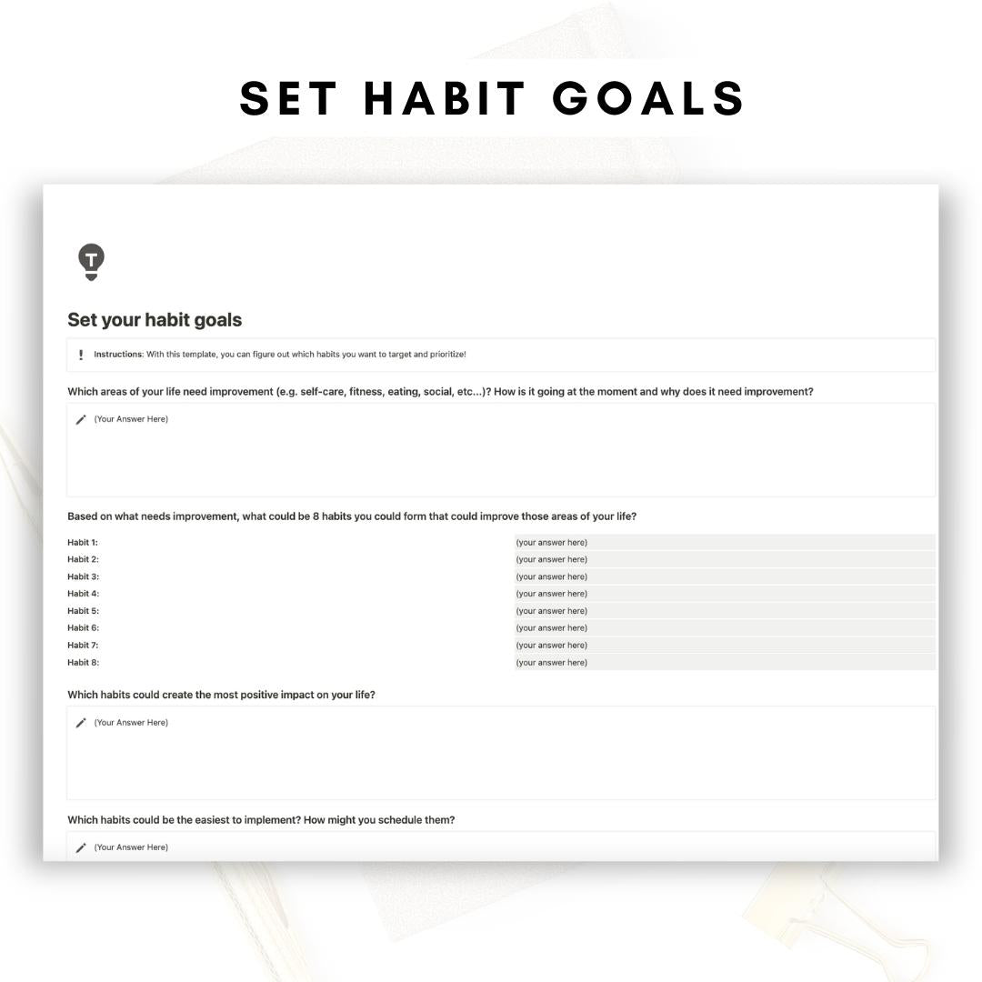 habit tracker notion template