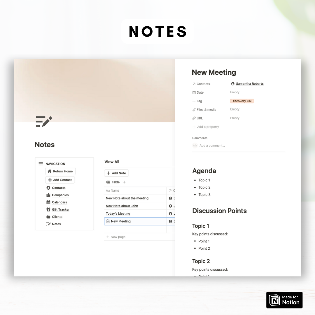 Personal & Business CRM Notion Template
